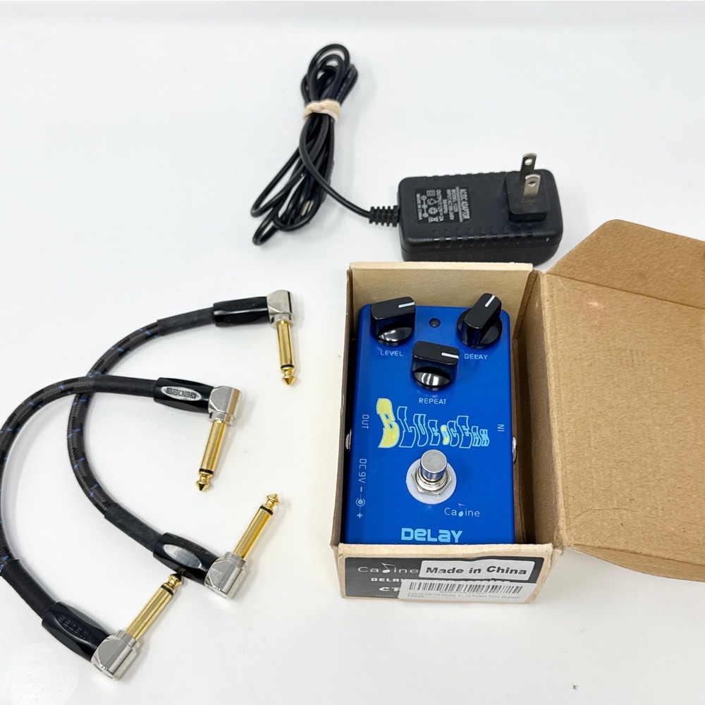 Caline CP-19 Blue Ocean Analog Delay Pedal Bundle with Power Supply Patch Cables